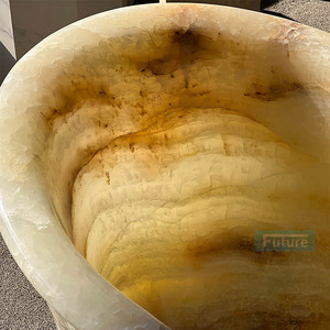 Sang Trọng Hoàng Gia Trắng Onyx Bồn Tắm Bằng Đá Cẩm Thạch Cho Khách Sạn 5 Sao Biệt Thự Dễ Dàng Bảo Trì Đá Tự Nhiên Bồn Tắm Với Thêm Kích Thước Lớn - Product Image 4