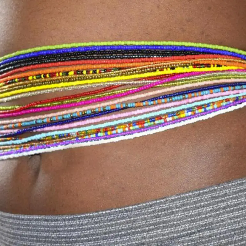 119 Farbe Sexy Sommer Taille Perlenketten Afrikanische Bauch perle Bunte Strand Bikini Körper Bauch kette Elastischer Schmuck für Frauen Geschenk