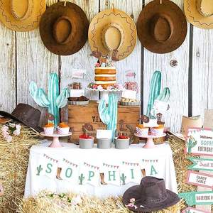 Adornos para Cupcakes de Vaquero, Sombreros y Botas de Vaquero con Brillantina, Decoración para Cupcakes para Fiestas Temáticas del Oeste, Baby Shower, Cumpleaños de Niños - Product Image 4