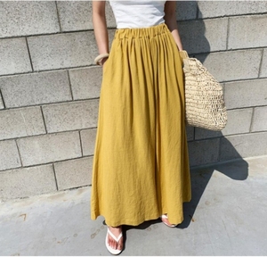 Liu Ming prodotti di vendita calda moda coreana estate da <span class=keywords><strong>donna</strong></span> tinta unita cotone <span class=keywords><strong>lino</strong></span> <span class=keywords><strong>pantaloni</strong></span> larghi Casual <span class=keywords><strong>pantaloni</strong></span> larghi - Product Image 5