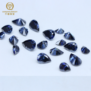 Siêu Chất Lượng Handmade Moissanite Loose Aquamarine Đá Quý Tổng Hợp Hình Bầu Dục Lê Vòng Màu Xanh Đá Đẹp Làm Tốt Màu Xanh Đá Quý - Product Image 3
