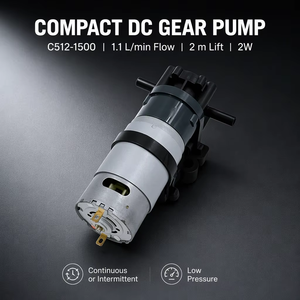 Bomba de Água Mini Gear 1.1L 6V-24V com Elevação de 2m para Dispensador de Café OEM - Product Image 1