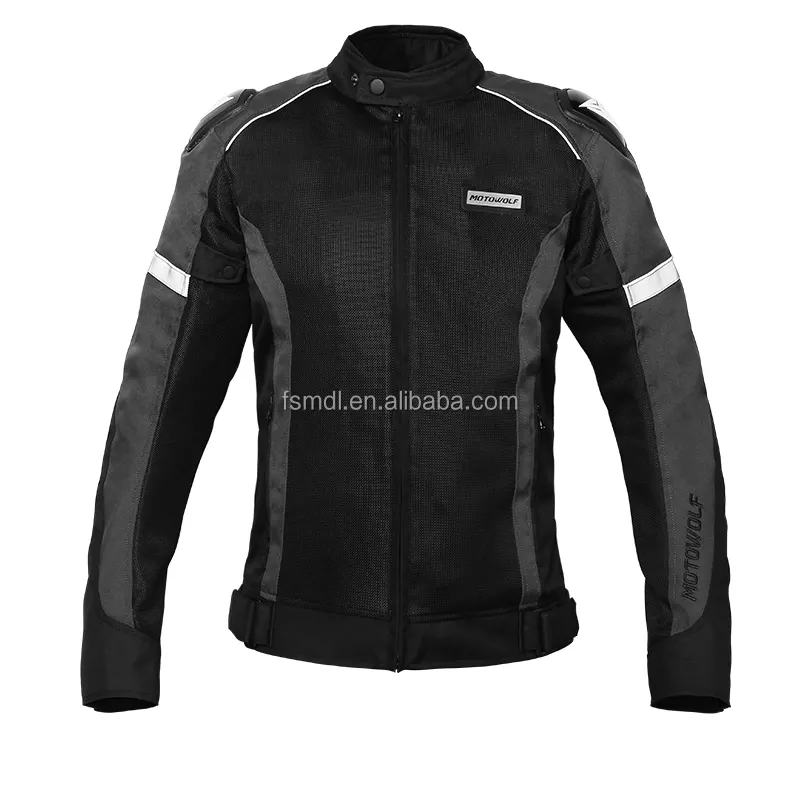 MOTOWOLF summer men's fashion jacket CE certified black outdoor waterproof motorcycle riding suit