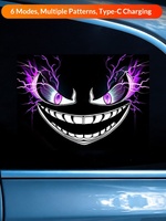 Nouvelle Lampe d'Ambiance Solaire pour Voiture, Effet Œil de Diable, LED Clignotante, Avertisseur Anti-Collision pour Vitre, Type Ventouse, Modèle XT0343