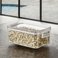 Pot de conservation hermétique transparent en plastique écologique au design moderne pour cuisine et camping - Idéal pour bonbons, grains de café, aliments secs