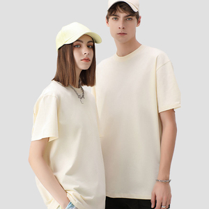 Camiseta de Punto de Algodón 100% de Alta Calidad para Hombre, 230GSM, Cuello Redondo, Oversize, Ecológica, Teñida en Color Sólido, Estilo Urbano, Manga Corta, Casual - Product Image 2