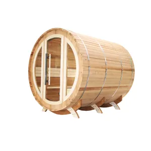 Yeni tasarım büyük açık Sauna odası termo ahşap/sedir varil Sauna banyosu 2-8 kişi için sıcak satış için Sauna soba ile
