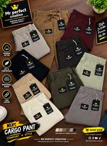 <b>Men</b> Plain <b>Cargo</b> <b>Pants</b> Linen Fabric in Grey Beige Tan Maroon Black Charcoal Olive Green Mint <b>Cream</b> and Taupe for Casual Wear - Product Image 2