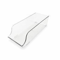 Boîte de rangement de boissons moderne en plastique PET pour bureau, 1 niveau, tiroir incliné pour organiseur de canettes de soda, distributeur durable et éco-responsable