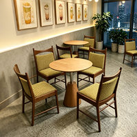 Tables et chaises de café, style tendance, commercial, rétro, en bois massif, chaises de salle à manger sur mesure, ensemble pour restaurants, boulangeries, pâtisseries