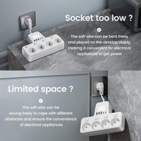 Multiprise encastrée américaine à 3 prises avec port USB et horloge