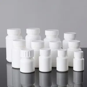 دواء طبي أبيض صحي صغير حبوب فيتامين بلاستيكية فارغة