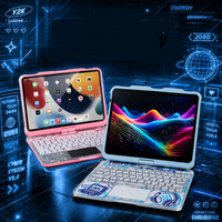 Clavier transparent rotatif sans fil rétroéclairé 7 couleurs pour iPad Air 11'' (M4/ M3/ M2, 2026/2025/ 2024) avec pavé tactile