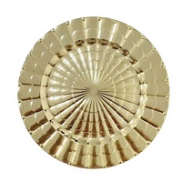 Assiettes rondes en plastique dorées de 13 pouces, écologiques, pour assiettes de dîner, mariage, fête