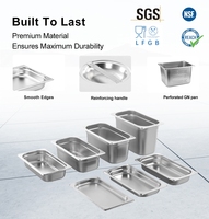 Récipient alimentaire en acier inoxydable de haute qualité de 200mm de profondeur nouveau Rectangle GN Pan pour une utilisation d'hôtel Équipement de service de restaurant et d'hôtel