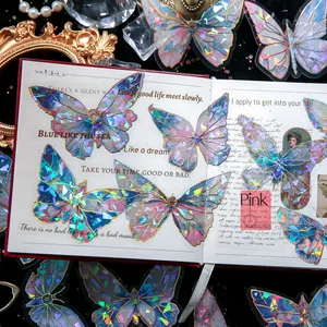 20 pz/pacco pacchetto adesivo con gesso a forma di farfalla adesivo con decorazione in lamina d'oro