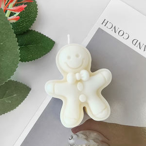 Bougie parfumée à la rose en forme d'homme en pain d'épices pour la détente à la maison, idéale pour offrir en cadeau - Product Image 5