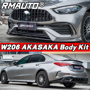 Kit de Carrocería AKASAKA para Mercedes Benz Clase C W206 2022+, Alerón Delantero, Difusor, Divisor, Alerón Trasero, Faldones Laterales, Parrilla Deportiva - Product Image 6
