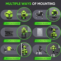 Niveau laser vert multifonctionnel de qualité industrielle 360 4D 16 lignes avec support industriel, entrepôt local européen et livraison directe
