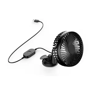 Hot sale Car Mini Electronic USB Fan Air 360 Degree Rotatable air Cooling fan ABS Fast Cooling sucker clip buckle fan