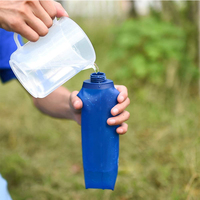 MARLOAR Gourde de course 500 ml bleue, lot de 2, bouteilles d'eau souples pliables pour la course à pied, le trail, la randonnée, sans BPA