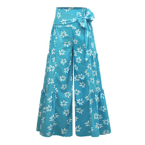 <span class=keywords><strong>Pantalon</strong></span> de plage à imprimé Floral pour <span class=keywords><strong>femme</strong></span>, <span class=keywords><strong>taille</strong></span> <span class=keywords><strong>haute</strong></span>, style Boho, jambes larges, <span class=keywords><strong>Palazzo</strong></span>, été - Product Image 3