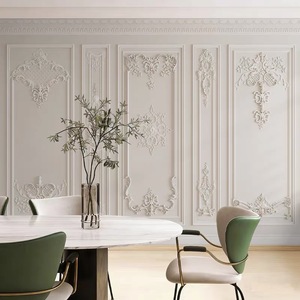 <span class=keywords><strong>Papier</strong></span> <span class=keywords><strong>peint</strong></span> mural en gypse <span class=keywords><strong>baroque</strong></span> 3D en relief blanc crème, style européen classique, pour chambre à coucher, hôtel, décoration intérieure - Product Image 3