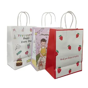 Strong Cartoon Kraft Gift Paper Bags Frozen Paper Packing Bags for Gifts