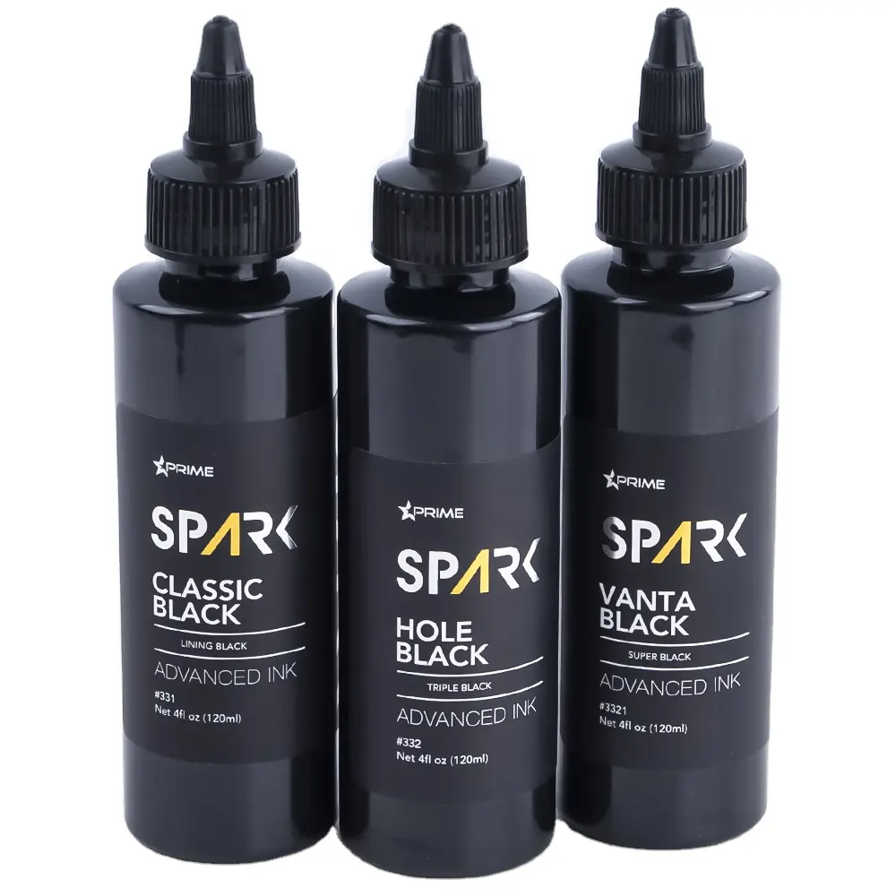 Spark Großhandel 8 Oz 240 ML Premium-Tattoo-Schwarzfarbset hochwertiges Tattoo-Tinte-Set