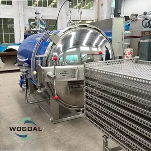 Máquina esterilizadora de carne de aves de corral, embalaje al vacío de vapor de alta presión y alta temperatura, réplica