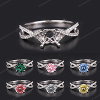 Bagues semi-montées vintage personnalisées en or massif 9K 10K 14K 18K, monture vierge sans pierres principales pour bijoux DIY