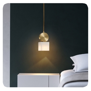 New Nordic <strong>Fancy</strong> Home Decoration Modern Bedroom Marble square Led Pendant Light <strong>Lamp</strong> - Product Image 2