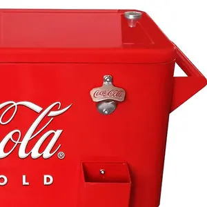 2023 80 QT Pátio Rolling Cooler Metal Ice Cooler Carrinho Beer Cooler Box com rodas para bebidas