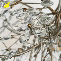 Lustre semi-encastré en cristal doré antique pour chambre à coucher et entrée de style français, lustre vintage