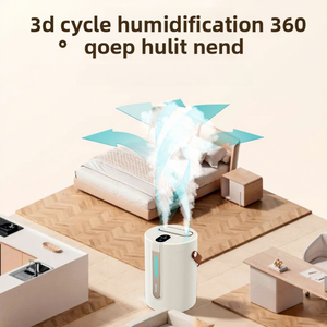 Small Desktop Bedroom <b>Humidifier</b> Plastic USB Powered Silent Dual Spray Ambient Light Large Capacity 1.0-2.5L Home Use - Product Image 5