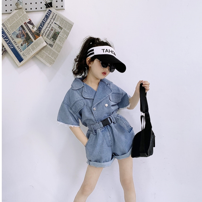 AL700621W модные детские джинсы, комплекты одежды для девочек топы и шорты комплект из 2 предметов, джинсовые комплекты одежды для детей, одежда для девочек