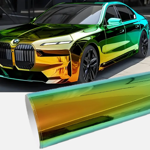 Film adhésif pour voiture en PVC holographique arc-en-ciel rose, effet caméléon, brillant, sans bulles d'air, rouleau de film pour carrosserie - Product Image 4