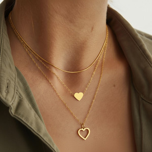 [Gorgeousxx] Collier à plusieurs rangs tendance pour femmes, pendentif cœur, bijoux - Product Image 4