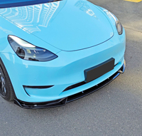 3 pièces Spoiler de pare-chocs avant, Accessoires extérieurs, Lame avant, Pare-chocs, Aile avant, Kit carrosserie pour Tesla Model Y 2021-2024