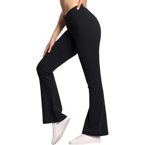 FOXA Women's High Waist <b>Flare</b> <b>Leggings</b> With Tummy Control Yoga Pants Bootcut Bell Bottom Workout Pants - Product Image 1