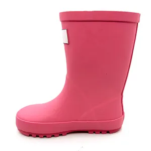 RTS in stock children pink gumboots girls cute wellies waterproof rubber kids rain boots for children