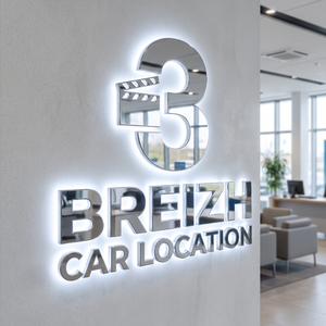 Enseigne lumineuse personnalisée pour entreprise, lettres en acier inoxydable 3D, enseigne murale rétroéclairée par LED en acrylique, décoration intérieure - Product Image 5