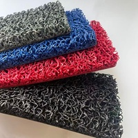 Tapis en PVC à boucles spaghetti pour circulation intensive avec support rigide antidérapant, lavable, pour sols à usage intensif