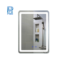 Cermin Pintar Modern Persegi Berbahan Aluminium Alloy dengan Layar Sentuh dan Sakelar Sensor LED, Cocok untuk Kamar Mandi Hotel, Ruang Tamu & Salon (Promo)