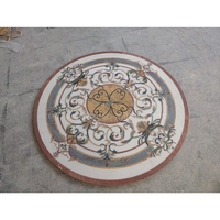 Mosaïque de marbre médaillon de haute qualité belle conception de jet d'eau de fleur ronde pour la maison