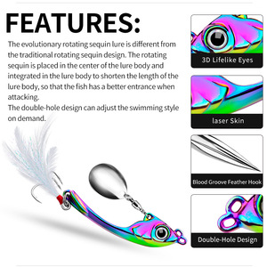 <span class=keywords><strong>Spinning</strong></span> esca con paillettes esche da pesca in acqua salata 9 grammo-13 esche da pesca grammo in metallo - Product Image 3