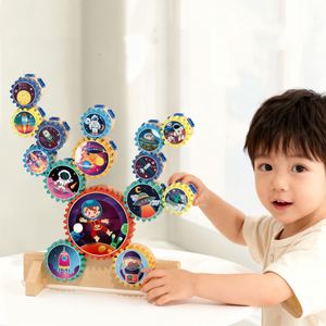 Ensemble de blocs de construction éducatifs créatifs DIY, jouet de construction polyvalent, engrenages STEM, jouets en bois pour enfants de 3 ans et plus - Product Image 2