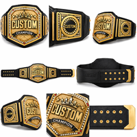 Ceinture de championnat personnalisée de Muay Thai et MMA en alliage de zinc plaqué or, ceinture de titre sportif pour les vainqueurs de soirées de combat, artisanat métallique