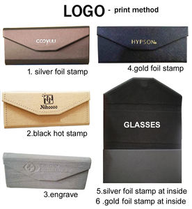 <span class=keywords><strong>2022</strong></span> <span class=keywords><strong>prix</strong></span> de gros PU Portable pliable étuis triangulaires en cuir fait à la main logo imprimé pliable étui de lunettes de soleil emballage - Product Image 4