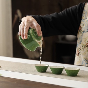 Nuevo Set de Té Kung Fu 2026, Set de Tetera para el Hogar, Tazón, Taza, Cerámica de Alta Gama, Estilo Lujoso y Ligero para Adultos Mayores - Product Image 3